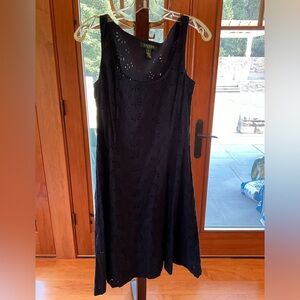 Ralph Lauren Navy Lace Eyelet Dress
